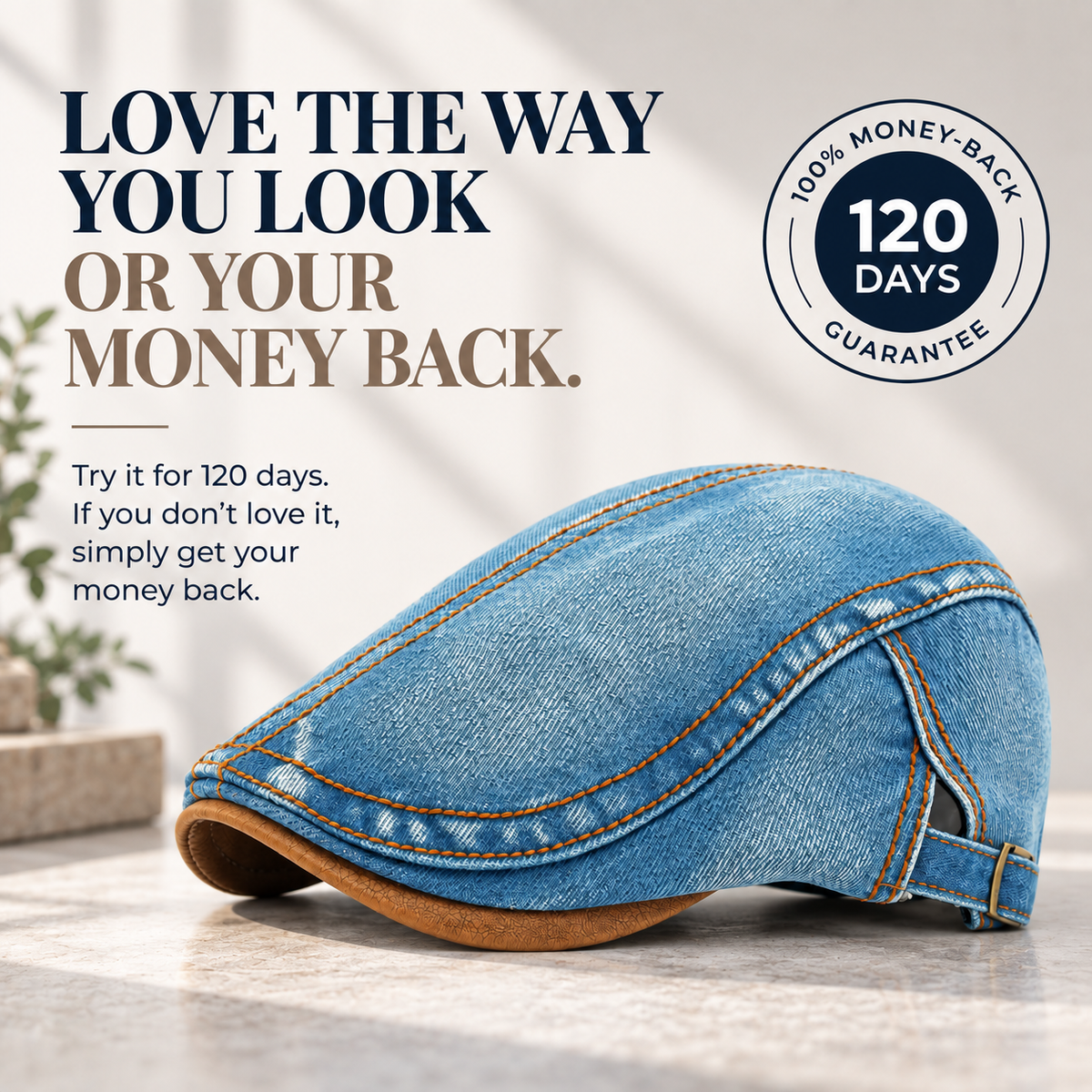 Helen – Women’s Denim Cap for Small Heads